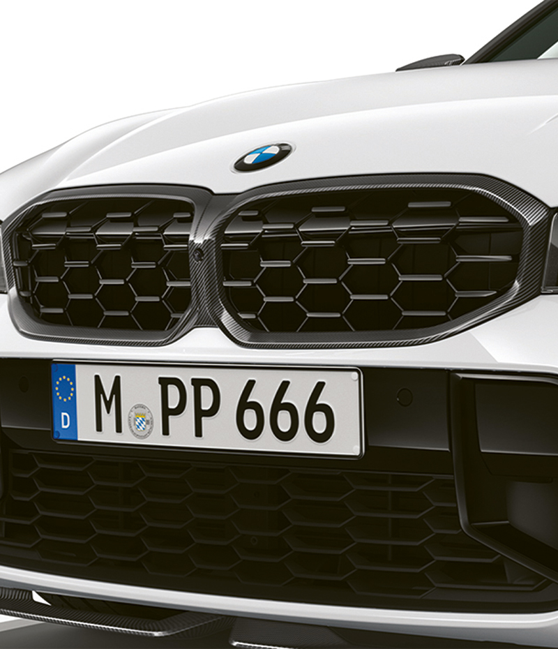 FRONT GRILLE IN CARBON FIBRE. 